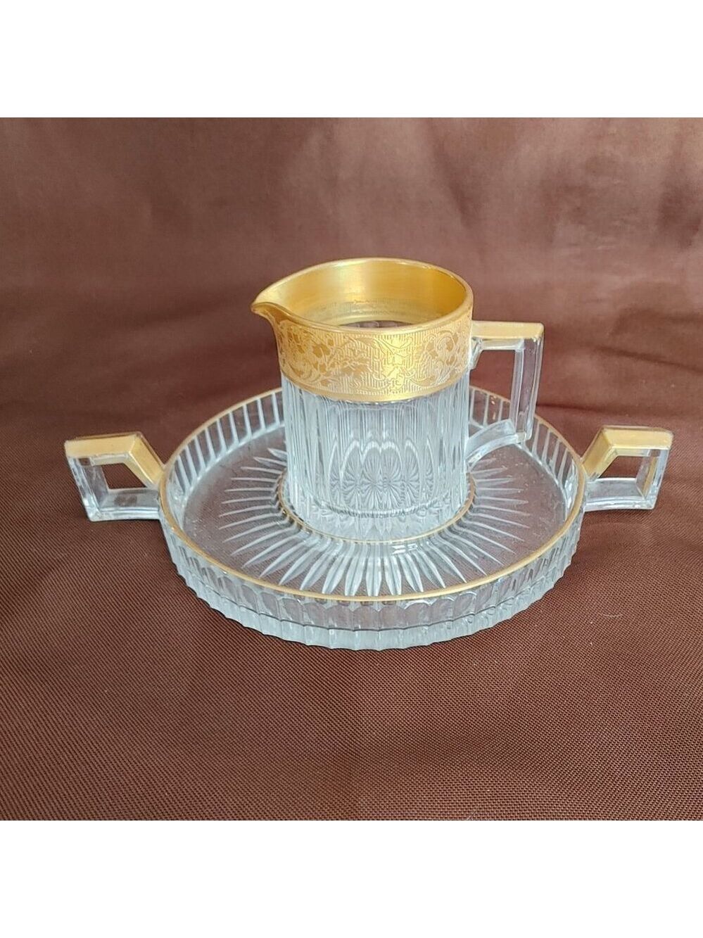 Vintage A. H. Heisey Crystal Creamer & Sugar Bowl Set – “Narrow Flute” Pattern
